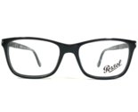 Persol Eyeglasses Frames 3014-V 95 Black Silver Square Full Rim 52-17-145 - $168.65