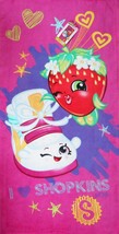 Shopkins Sneaky Beach Towel measures 28 x 58 inches - £13.25 GBP