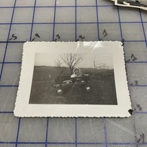 Vintage Photograph 1940s Little Child In Toy Wagon Greyhound Wagon  - $156.94 MXN