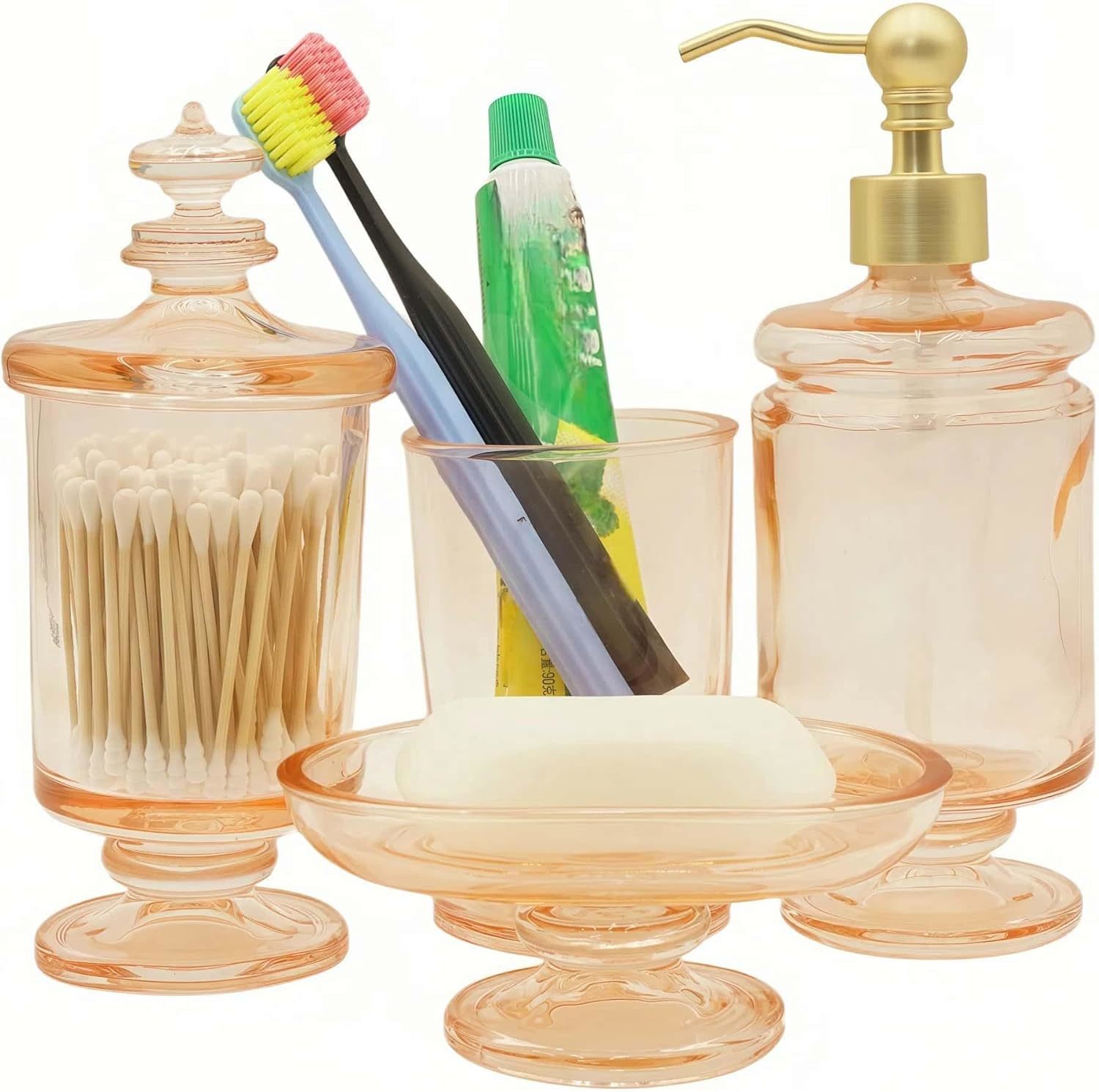Vintage Girly Cute Light Pink Bathroom Vanity &amp; Counter Sink Decor Acces... - $41.99