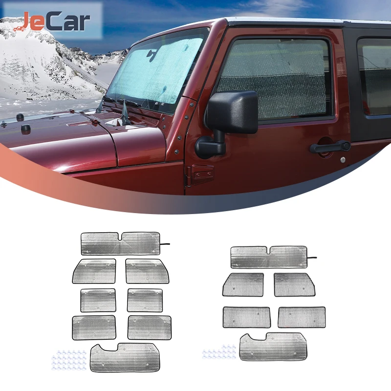 Car Front Rear Window Sunshade Windshield Visor Protector Cover For Jeep - £51.16 GBP+