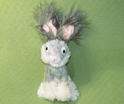 Angora Bunny Plush Rabbit 15&quot; Gray White Furry Mop Ear Dan Dee Toypink Nose Ears - £6.44 GBP