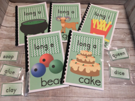 Interactive Learning Books for Children - Long Vowel Set w/60 Laminated Cards - £45.64 GBP