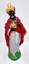 Vintage Japan Nativity Wiseman Red Silver5 3/8&quot; T Composition Great Shape - $12.38