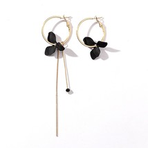 Petal Tassel Dangle Earrings Women Sweet Elegant Long Drop Earrings Metal Jewelr - £6.66 GBP