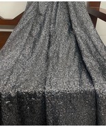 Embroidered Sequin Georgette Fabric in Gray color Saree, Dress Fabric - ... - $10.49+
