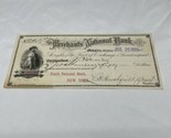 1888 The Merchant&#39;s National Bank Check #50326 Ninth National Bank NY KG JD - £9.32 GBP