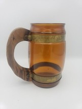 Vintage Siesta Ware 1970s Amber Barrel Glass 5.25&quot; tall Renissance Medieval Larp - £10.46 GBP