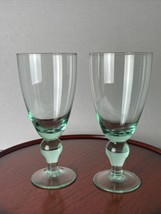 Green Stemmed Recycled Glass Large Water Goblets 8.25” Set Of 2 - £18.60 GBP