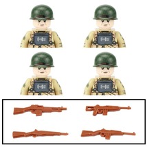 4pcs Military Figures Marine Corps Building Blocks WW2 Soldiers US Brick... - $18.99