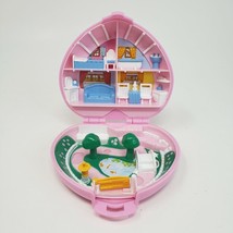 Vintage 1989 Polly Pocket Bluebird Country Cottage Pink Heart Compact Playset - $33.25