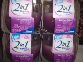 Glade Jar Glass Blending Candles 4 Garden Bliss Pink Petals Wild Violets - £20.88 GBP
