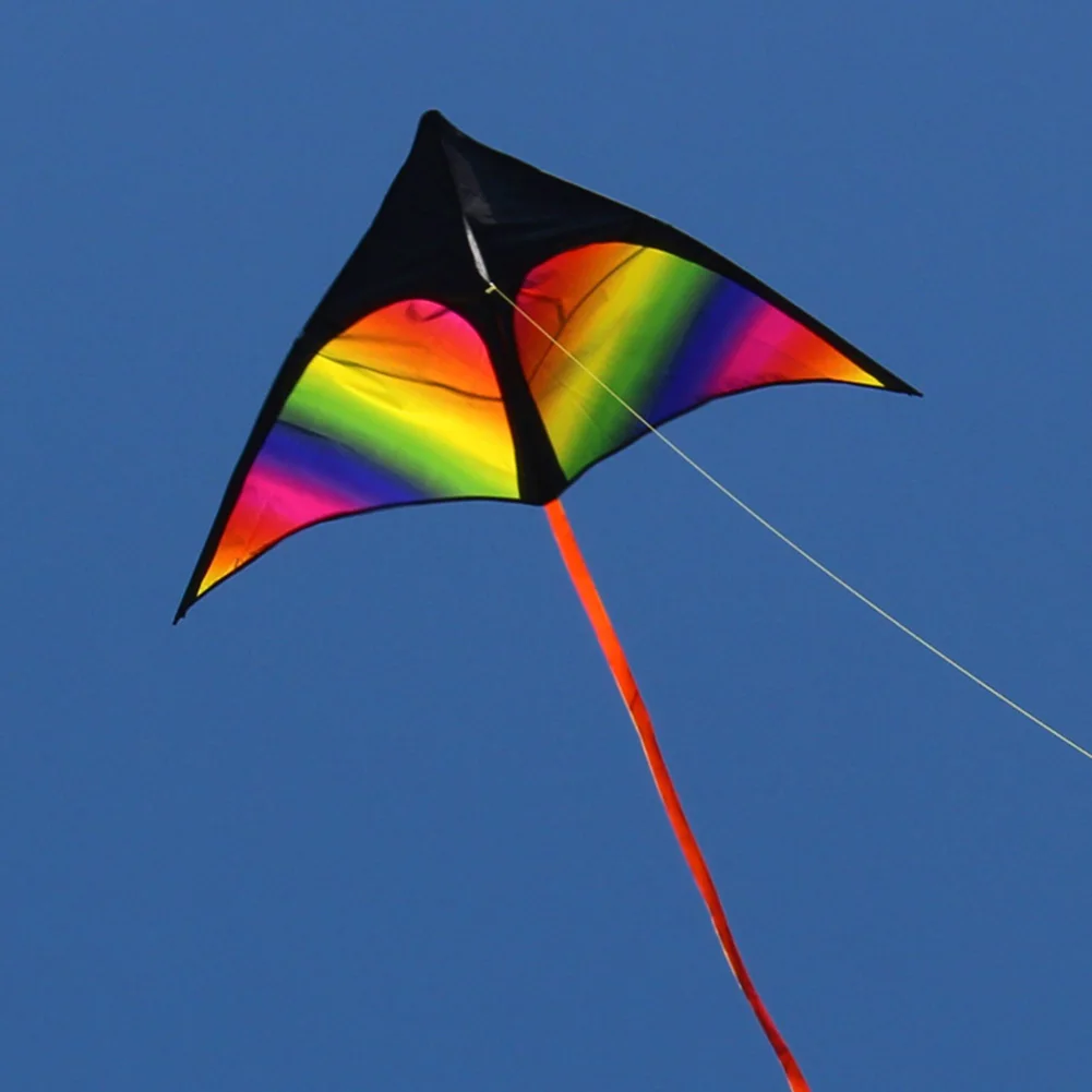 Fly Wind Kite with Wire Board 2x3m Tail Cute Rainbow Kite Easy To Fly Colorful - £7.24 GBP+