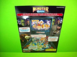 Monster Bash Pinball Flyer Nova Games Original NOS Pinball Machine German - £24.99 GBP