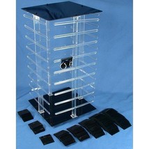 4 Sided Revolving Rotating Jewelry Display Stand with 100 2&quot; Black Earri... - £39.05 GBP