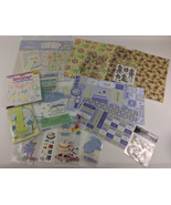 Scrapbook Lot Baby Boy Stickers 12x12 Pages Embellishments Cut Outs 3D L... - £32.66 GBP