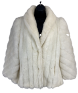 Jordache White Faux Fur Coat Jacket Women&#39;s Size 8/9 - £33.99 GBP