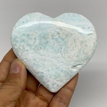 130g, 3&quot;x3.2&quot;x0.6&quot; Caribbean Calcite Heart Gemstones @Afghanistan,B33661 - £25.57 GBP