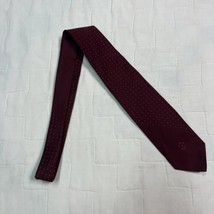 The President Silk Necktie Burgundy With White Dots 57&quot; Made In U.s.a - $9.49
