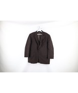 Vintage 70s Streetwear Mens 46R Striped Geometric Wool 2 Button Suit Coa... - $61.03 CAD