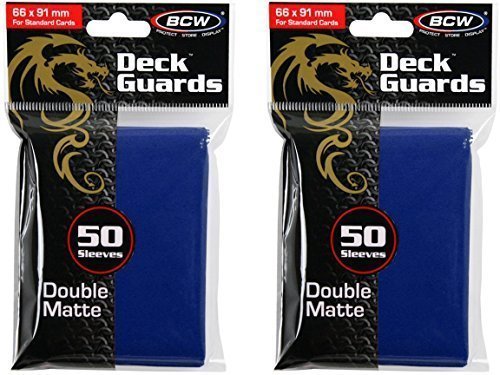 BCW 100ct Deck Guard BLUE MATTE Finish for Stardard Size Collectable Cards - Dec
