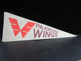 Vintage 1970s Philadelphia Wings Lacrosse Indoor Box Pennant Full Size 30&quot; - £26.07 GBP