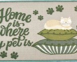 Printed Kitchen Accent Rug(17&quot;x28&quot;)CAT ON THE PILLOWS,HOME IS WHERE MY P... - £14.69 GBP