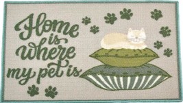 Printed Kitchen Accent Rug(17&quot;x28&quot;)CAT On The Pillows,Home Is Where My Pet Is,Nr - £14.78 GBP