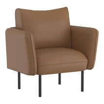 Nspire Modern Faux Leather Accent Chair in Saddle - £382.95 GBP