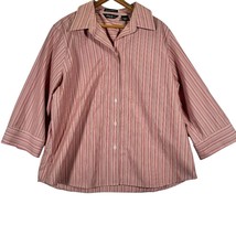 Eddie Bauer 3/4 Sleeve Button Up Wrinkle Resistent Size XL 100% Cotton S... - $17.99