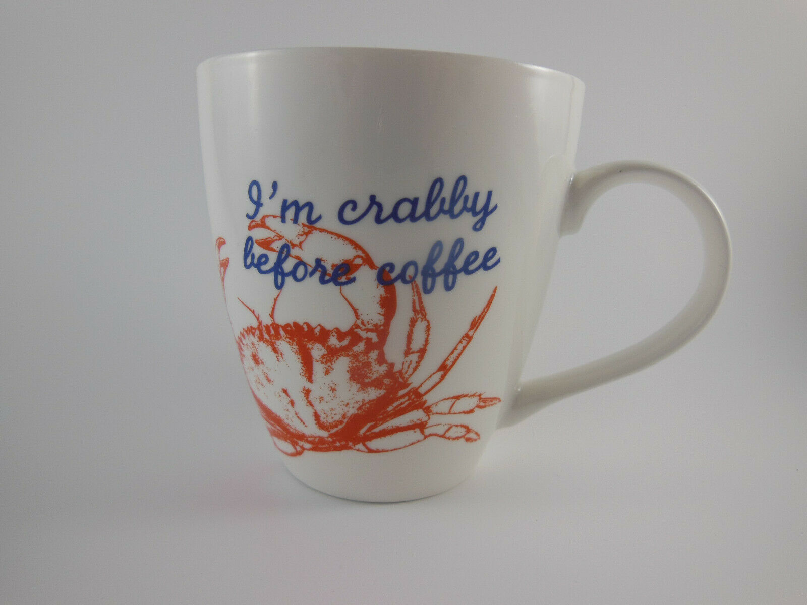 Large I'm Crabby Before Coffee Mug With A Crab Pfaltzgraff 18 Ounce - $10.39