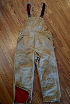 Vtg Carhartt Overalls Mens 40x30 Duck Insulated Double Knee Distress USA... - €66,38 EUR