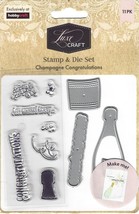 Hobbycraft. Champagne Congratulations. Metal Cutting Die and stamp set. ... - $7.46