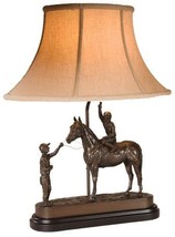 Sculpture Table Lamp Horse Rider Groomsman by Belden Winners Circle OK Casting - £516.08 GBP