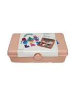 VINTAGE CABOODLES PEACH COSMETIC MAKEUP ORGANIZER STORAGE CASE 2605 W MI... - $23.75