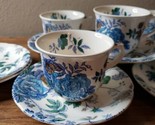 Mason&#39;s Belvedere England Ironstone 5 Cups and 7 Saucers Blue Floral  - £39.84 GBP