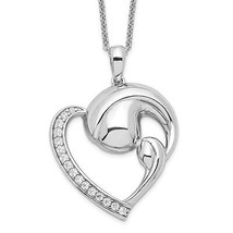 Sentimental Expressions Silver  CZ Motherhood 18in. Necklace QSX624 - $93.23