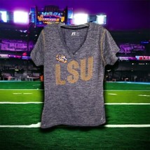 Russell Womens Shirt Size Large 12/14 LSU Geaux Tigers Short Sleeve V Neck Top  - £12.49 GBP