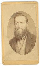 Antique CDV Circa 1870&#39;S Handsome Man Full Beard Patton &amp; Dietrich Reading, PA - £9.63 GBP