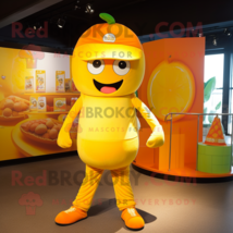 Lemon Yellow Orange mascot costume character dressed with a Jumpsuit and Caps - £996.86 GBP