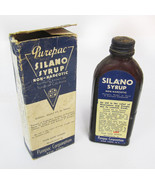 Antique Purepac Silano Cocillana Cough Syrup Bottle With Original Box - £63.49 GBP