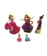 Disney Princess 5 Figurine Set Mulan, Aurora, Rapunzel. Cinderella - $15.36 CAD