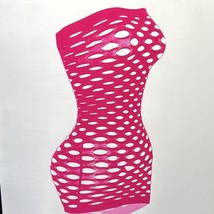 Light Pink Fishnet  Elasticity Lingerie Bodycon Dress Sexy Dress - $18.52