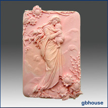 2D silicone Soap/polymer/clay/cold porcelain mold – Mother in Heavenly Garden - £30.41 GBP