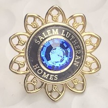 Salem Lutheran Homes Gold Tone Jeweled Pin Brooch - £9.51 GBP