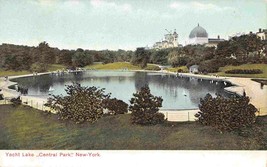 Model Yacht Lake Central Park New York City 1910c postcard - £5.87 GBP
