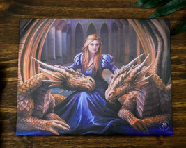 Ebros Anne Stokes Fierce Loyalty Mother Dragons Wood Framed Canvas Wall Decor - £13.36 GBP