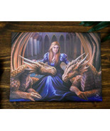 Ebros Anne Stokes Fierce Loyalty Mother Dragons Wood Framed Canvas Wall ... - $316.96 MXN