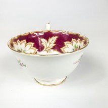 Royal Grafton Bone China Floral Pattern Burgundy &amp; Gold Trim 6630 Teacup Only - $9.90