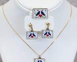 USPS Stamp Love USA 1988 Necklace Clip Earrings Pin Brooch 25 Cents - £14.63 GBP